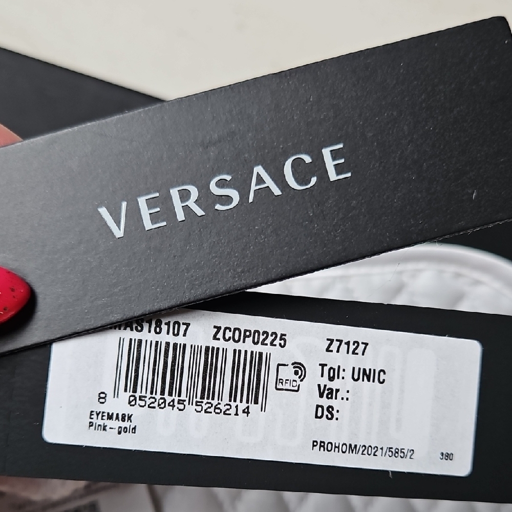 NWT Versace Pink and Gold Medusa Silk Eye Mask W/Box - Picture 6 of 6